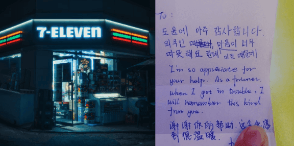 【韩网新闻】便利店职员慷慨拿出自己银行卡！只为帮助身无分文的外国人……善举感动网友