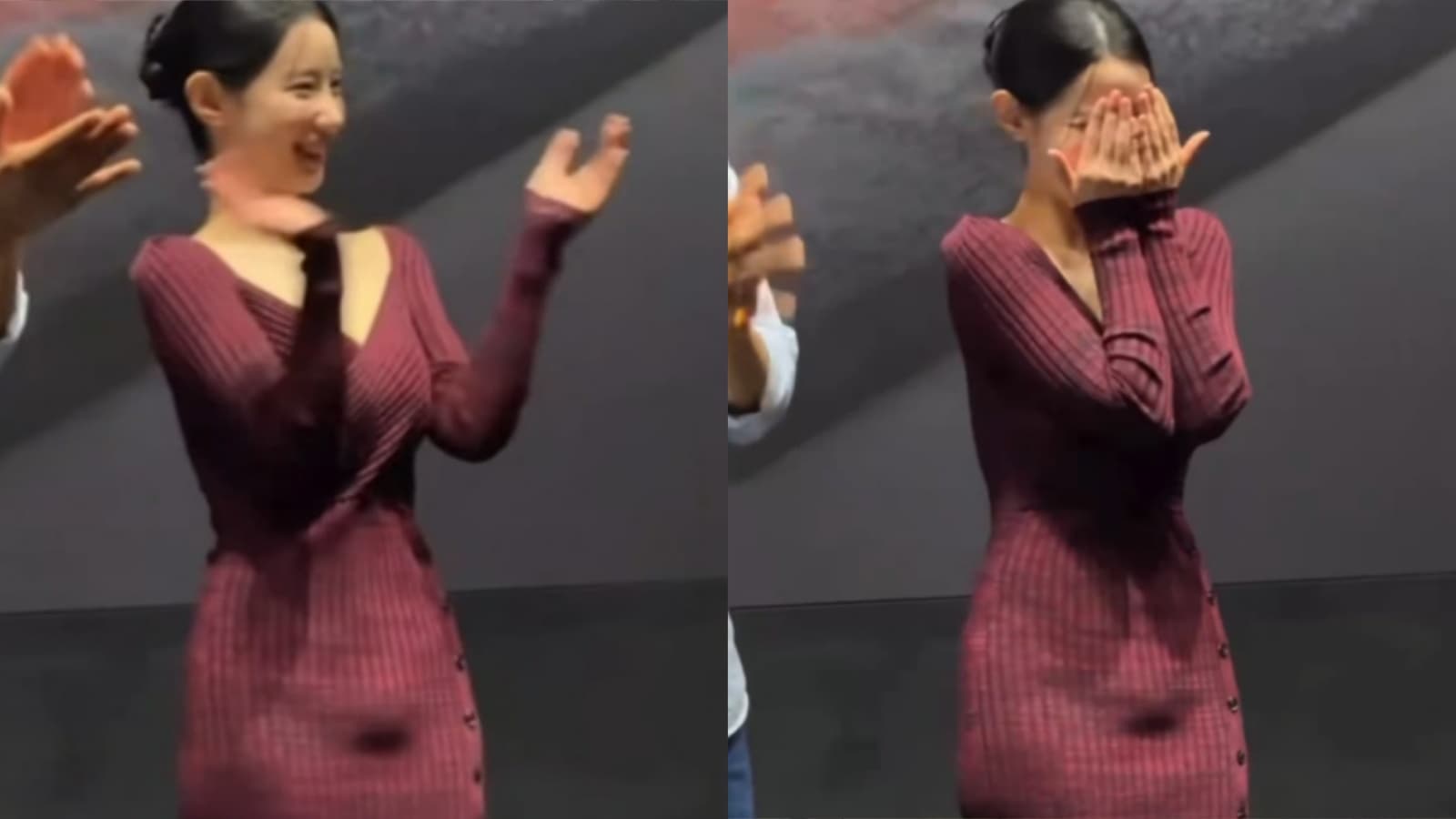 女星貼身洋裝「下腹神秘凸起」！全程雙手遮掩超尷尬 網狂問：那是什麼？